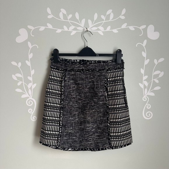French Connection Jacquard Tweed Skirt - Picture 1 of 9